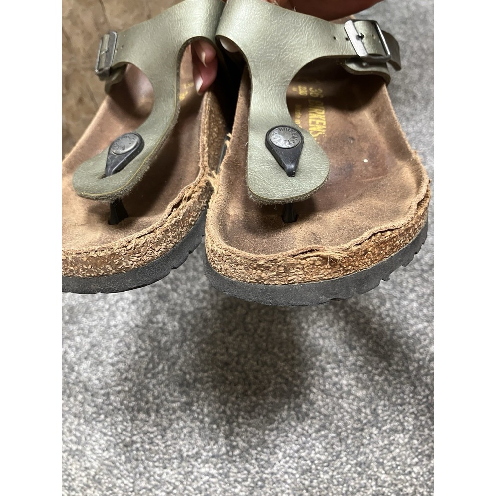 Birkenstock-Gizeh Thong Sandal Women's 5 36 EUR Sage Metallic Green - Picture 3 of 6